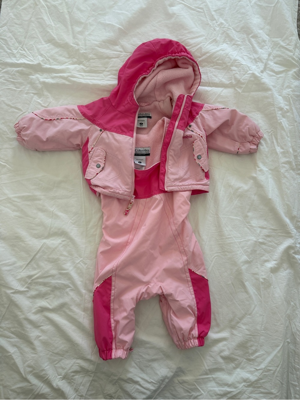 Columbia Pink Two-Tone Snowsuit - Hooded One-Piece